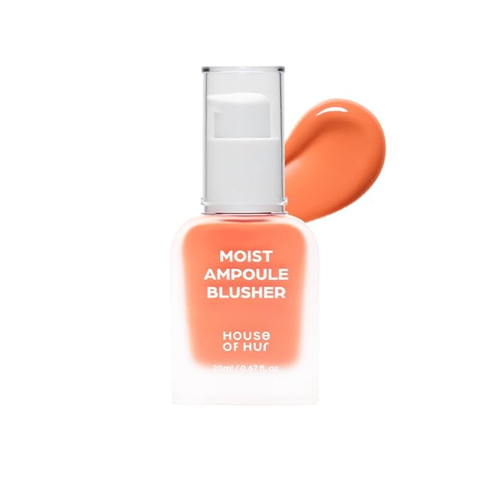 House of Hur Moist Ampoule Blusher with 50% Moisture Essence | Hydrating & Long-Lasting Blush | 0.68fl.oz (9 Shades) (Peachy Muse)