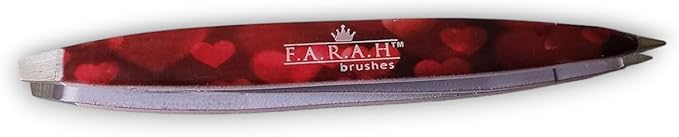 F.A.R.A.H Z-Tweeze Professional Stainless Steel Dual Ended Precision Tweezers - Heart Collection (Red Heart to Heart)