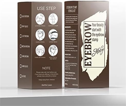 Eyebrow Stamp Stencil Kit - One-Step Eyebrow Stencil with 24 Reusable Thin & Thick Stencils, Long-Lasting Waterproof & Smudge-Proof Brow Stamp for Perfect Eye Makeup (Blonde)