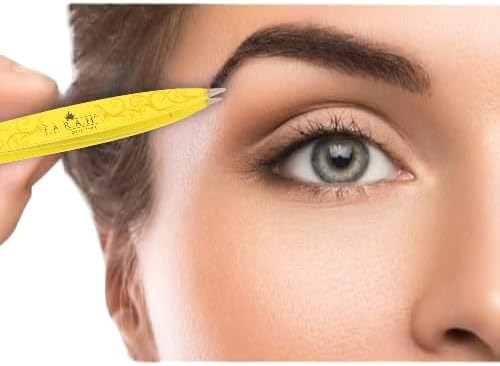 F.A.R.A.H Z-Tweeze Professional Stainless Steel Dual Ended Precision Tweezers- Gold Collection (Sunshine Gold)