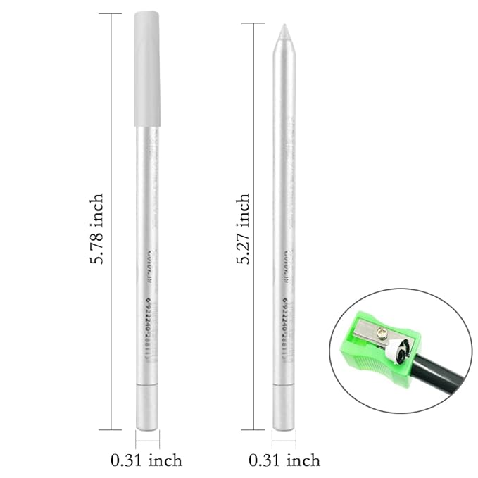evpct 3Pcs Pearl White & Silver & White Gel Glitter Eyeliner Pencils Set for Women Waterproof Smudge Proof lapiz de ojos delineador de ojos contra el agua Eye Liner Makeup 19 20 22