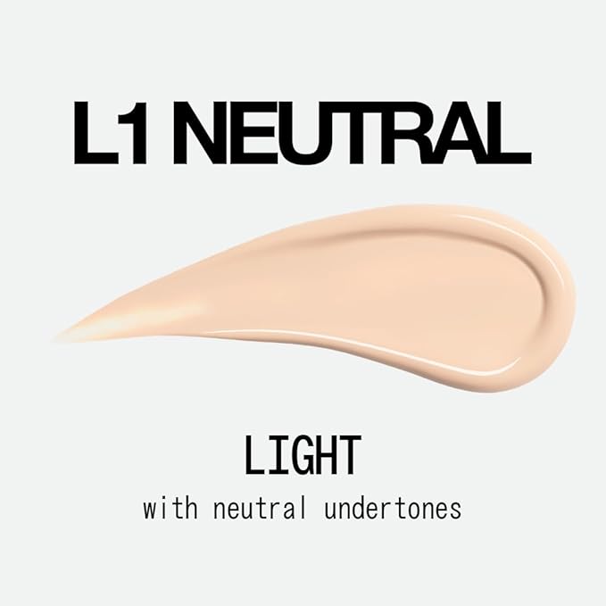 about-face THE PERFORMER Skin-Focused Foundation L1Neutral – Medium Coverage, Long-Wear, Breathable & Buildable Base – Clean, Vegan, Hydrating Formula with Blue Agave & Chlorella – 1.08oz