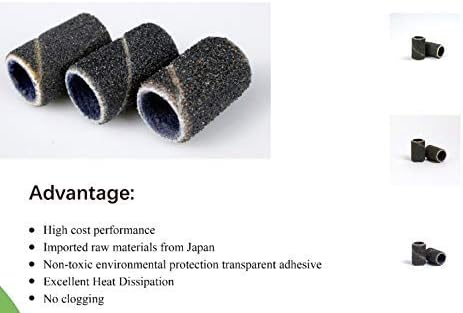 PANA 100 Pieces Nail Sanding Bands Professional Nail Manicure Great Fit for Nail Drill Bits for Acrylic Nails (120 Grit, Black)