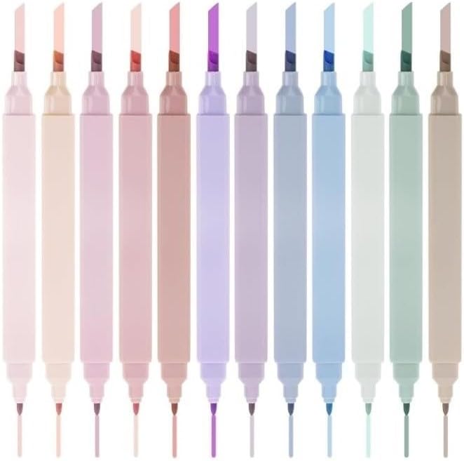 12 Bible Highlighters, Aesthetic Highlighter, Pastel Highlighters Assorted Colors, Bible Highlighter and Pens No Bleed, Bi-ble Study Supplies, Aesthetic School Supplies