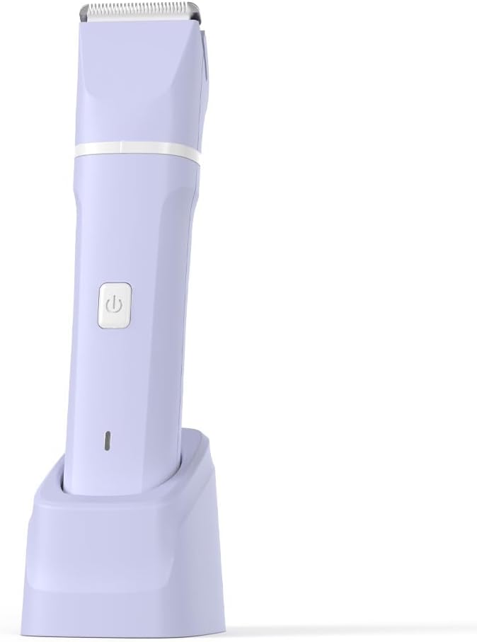 Electric Razors for Women - Wet/Dry Womens Electric Shaver for Bikini/Pubic Hair/Face/Legs/Intimate Area, epilators Hair Removal with Dock Charging, Christmas Gifts & Stocking Stuffers (Purple)