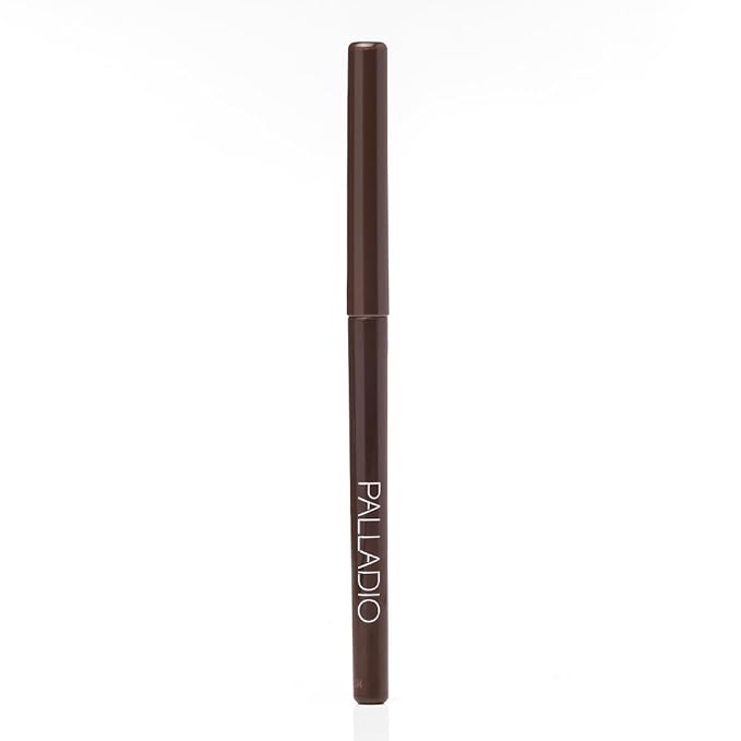 Palladio Retractable Waterproof Eyeliner, Richly Pigmented Color and Creamy, Slip Twist Up Pencil Eye Liner, Smudge Proof Long Lasting Application, All Day Wear, No Sharpener Required, Black Brown
