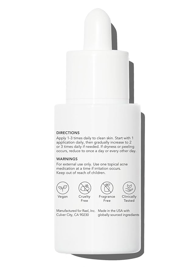 Rael Serum for Face – Miracle Clear Serum with Salicylic Acid, Niacinamide, Zinc, Pore Minimizer, Korean Skin Care (1 fl oz)