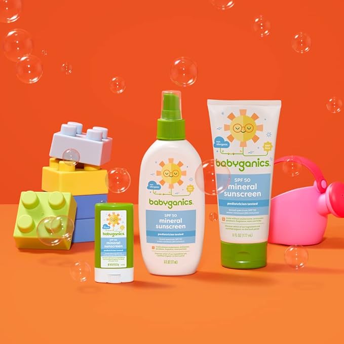 Babyganics SPF 50 Baby Sunscreen Spray | UVA UVB Protection | Octinoxate & Oxybenzone Free | Water Resistant, Unscented, 6 Fl Oz (Pack of 2)