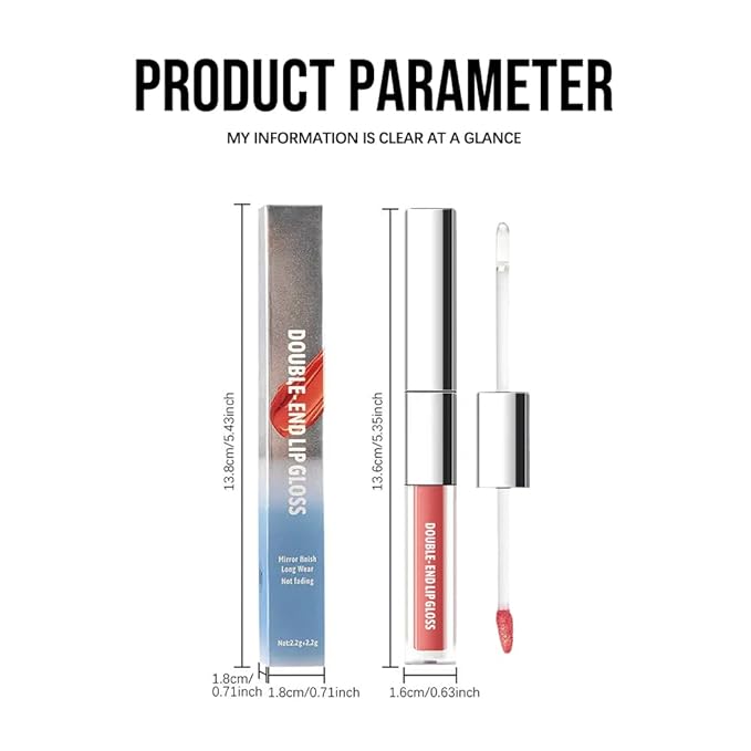 2-in-1 Dual Ended Lip Stain & Lip Oil – Long Lasting Waterproof Matte Lip Gloss with High Pigment, Non-Sticky Lip Tint, Hydrating Lip Oil for Moisturizing & Glossy Finish (05#, 1PCS)