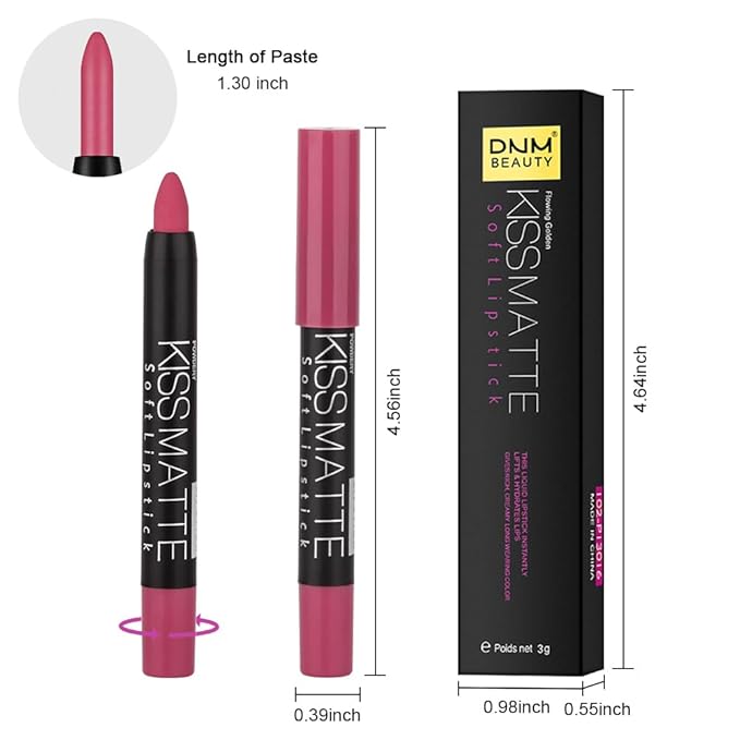 evpct 1Pcs Baby Mauve Pink Matte Lipstick and Lip Crayon Liner Pencil Set for Women Lip Stain Long Lasting Waterproof labiales mate magicos 24 horas originales pintalabios permanente 24 horas 16