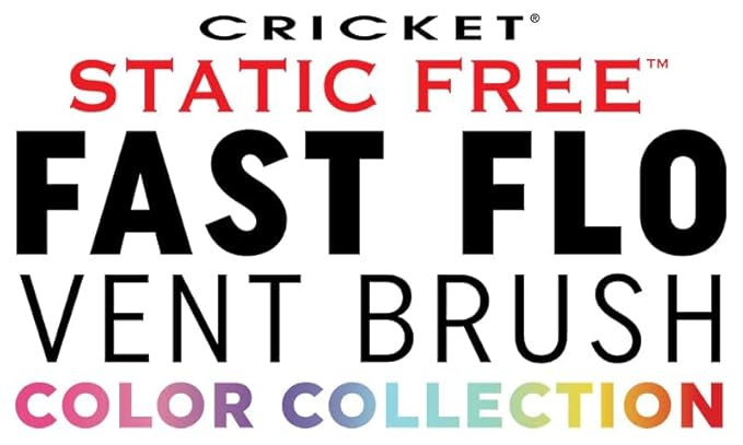 Cricket Static Free Fast Flo Color Vent Hair Brush - Quick and Blow Drying, Detangling, and Frizz-Free Styling - Anti-Static Bristles, Ideal for All Hair Types, Party Pleaser (Yellow)