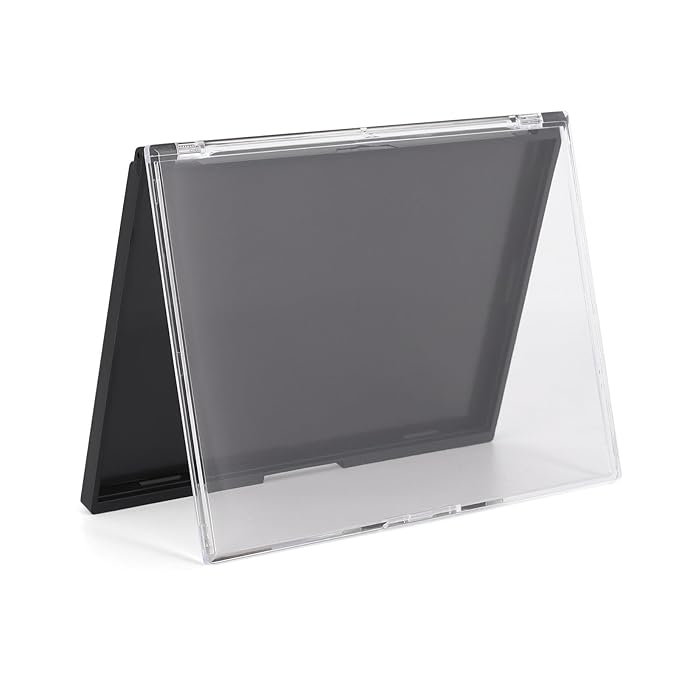 Magnetic Makeup Palette with Clear Top, Empty Eyeshadow Pan Dispensing Storage Box with 40Pcs Adhesive Metal Stickers for DIY Cosmetics Lipstick Blush Powder(Medium Palette - 5.7"x4.3")