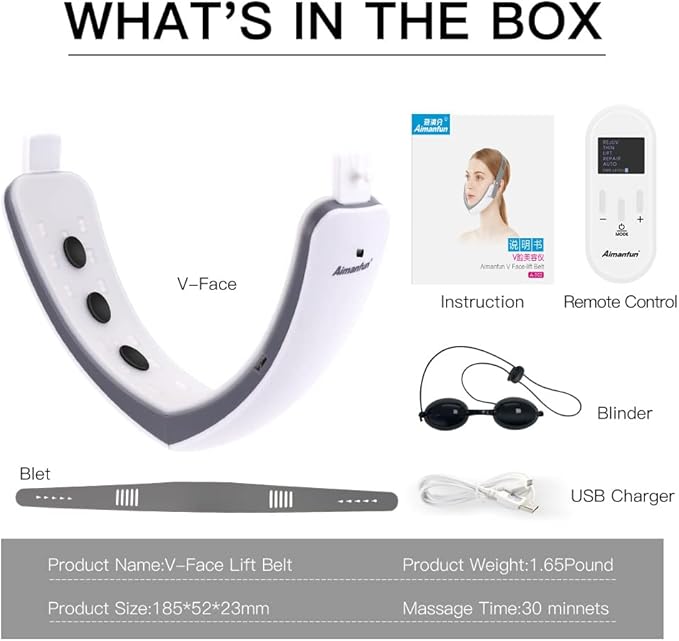 V-Face Electric Double Chin Device,Facial Lifting Machine with Intelligent Remote Control