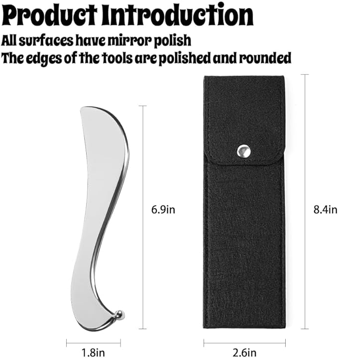 Stainless Steel Gua Sha Tool, Muscle Massage Tools with Smooth Edges, Release for Body Muscle Fascia and Scar Tissue, Can Massage and Relax Body Acupoints
