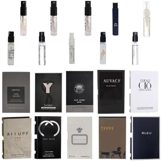 Men's Cologne Sampler Set Discover 10 Popular Designer Fragrance Vials Featuring Top Brands for Every Occasion Mini Gift