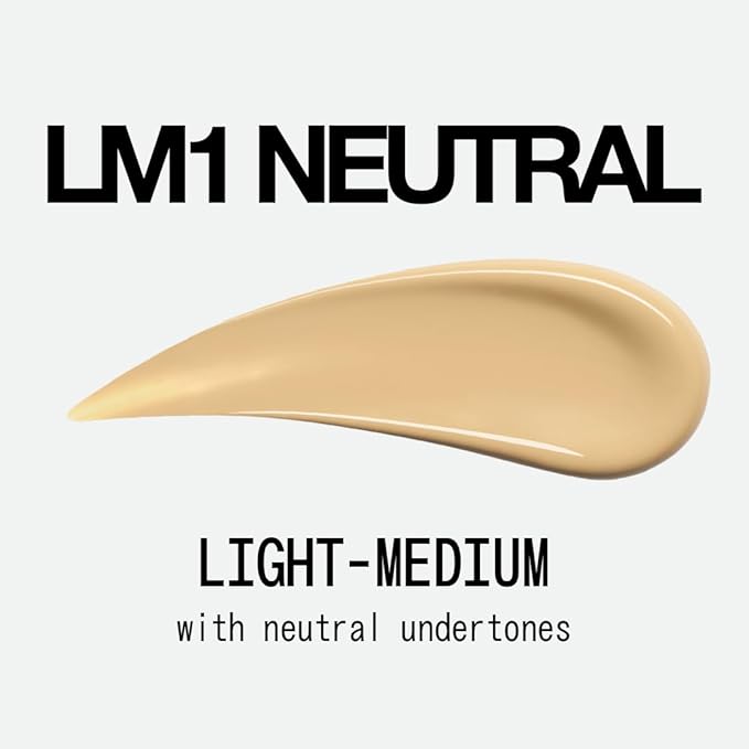 about-face THE PERFORMER Skin-Focused Foundation LM1Neutral – Medium Coverage, Long-Wear, Breathable & Buildable Base – Clean, Vegan, Hydrating Formula with Blue Agave & Chlorella – 1.08oz