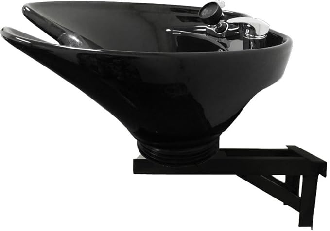 Wall Mounted, Tilting, Ceramic, Salon Shampoo Bowl with Reclining Shampoo Chair TLC-B35WT-216