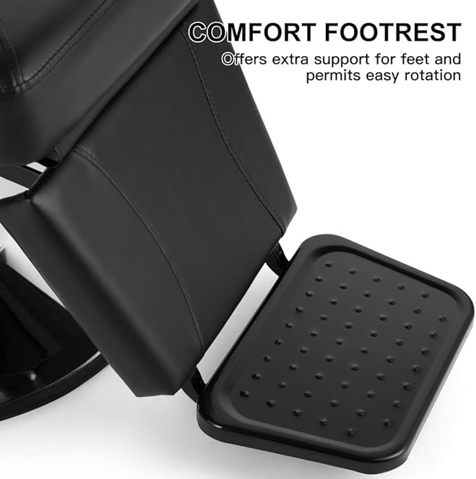 Artist hand Reclining Salon Chairs for Hair Stylist, Heavy Duty Barber Chairs for Barbershop, Hydraulic Salon Shampoo Chair with Headrest and Footrest, 360 Degree Swivel, Spa Beauty Equipment