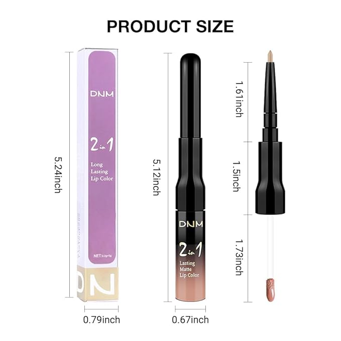 1Pcs 2 in 1 Bright Pure Nude Pink Lip Liner and Liquid Lipstick Stain Makeup Set for women, Nude Long Lasting Smudge Proof Lip Tint Matte Finish Lip Gloss for All-Day Color Hold Easy to Use 56#