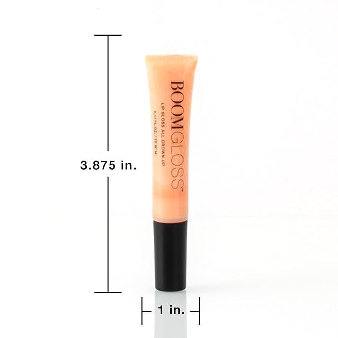 Boom Gloss ™ Non-Sticky, Hydrating Lipgloss for Radiant Shine, Moisturizing Lip Gloss with Olive Squalene, Rosehip Oil, Kukui Seed Oil, Sheer, Natural Finish - Peach Nude Tint