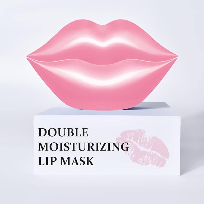 20Pcs Lip Mask,Pink Moisturizing Plumping Lip Masks Overnight,Pink Lip Mask Gel Treatment Lip Masks for Dry Lips Plump Lip Collagen Overnight Sleeping Lip Mask Pads Patches(Pink)