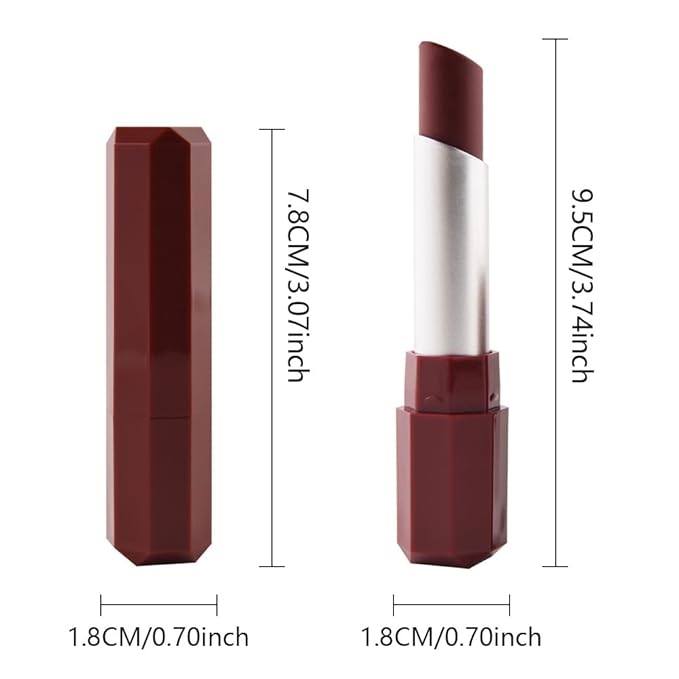 Bright Red Colored Matte Lipstick for Women - Lip Crayon & Face Paint Stick, Smooth Pigmented Everyday Wear, Younger-Looking Lip Gloss Makeup, Lápiz labial mate color vino para mujer 03