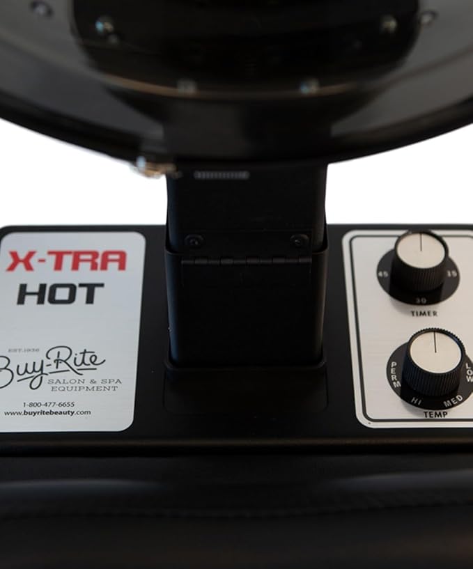 Buy-Rite Chea Hair Dryer Chair with 980W Salon Dryer - Extra-Wide Seat, 4 Heat Settings, Timer, Metal Arms, Modern Design, No Assembly Required, Pro Salon Combo, OD-6918DCHL-1500