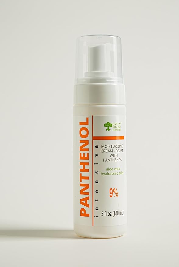 9% Panthenol Foam Spray - Redness Relief Moisturizer | Acne, Burn & Skin Repair with Aloe & Hyaluronic Acid – Post-Laser, Stitches, Tattoo & Hair Transplant, 5Oz