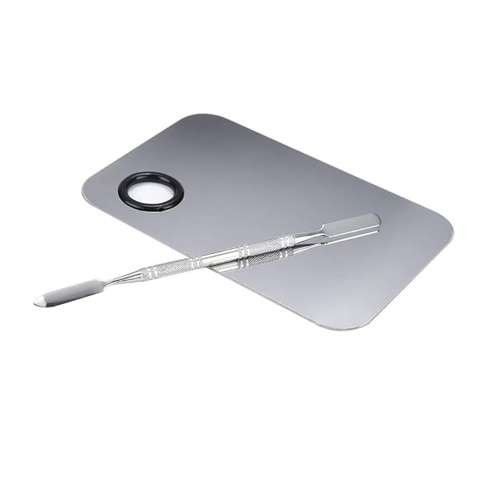 Stainless Steel Cosmetic Makeup Palette, Professional Cosmetic Mixing