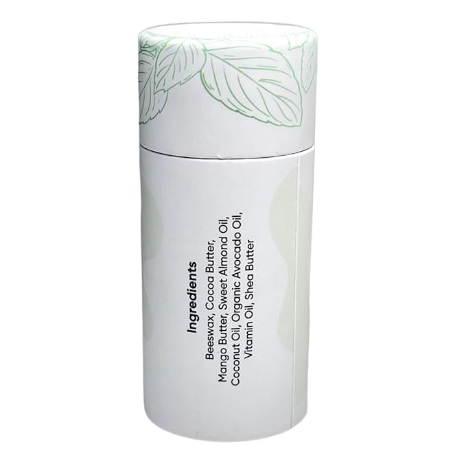 All Natural Luxury Lip Balm - Moisturizing For Smooth and Soft Lips - Pure Ingredients, Long Lasting, Eco-Friendly - Hydrates Dry and Chapped Lips - Push Up Paper Tube, Mint Flavor