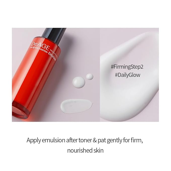 CHARMZONE DeAge Red Addition (New Version) Korean Skincare Set β Anti-Aging Toner & Emulsion Duo (100ml / 3.38 fl.oz Each) with Red Wine, Pomegranate & Tomato for Hydration, Firming & Radiance