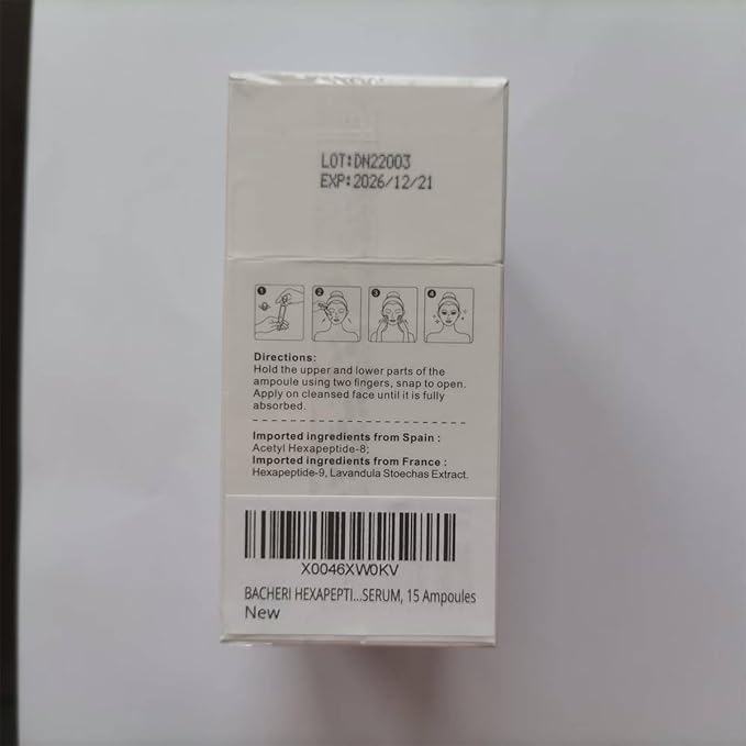 Firming Skin Serum with Acetyl Hexapeptide-8, Hexapeptide-9, Carnosine - Moisturizing, Hydrating and Antioxidant for Fine Lines, 15 Pcs/Box Ampoules