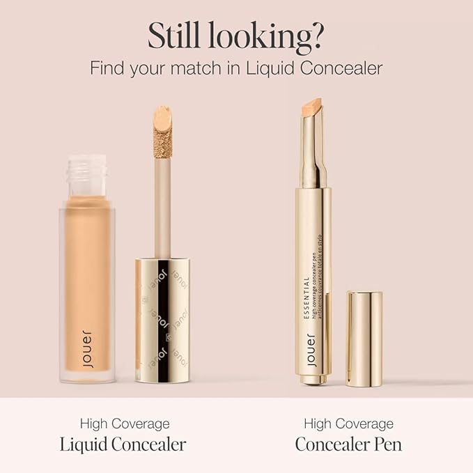 Jouer Essential High Coverage Liquid Concealer - Brightening Concealer - Color Corrector for Under Eye Dark Circles, Spot Coverage, and Eye Primer - Soft Matte Finish, CafeauLait