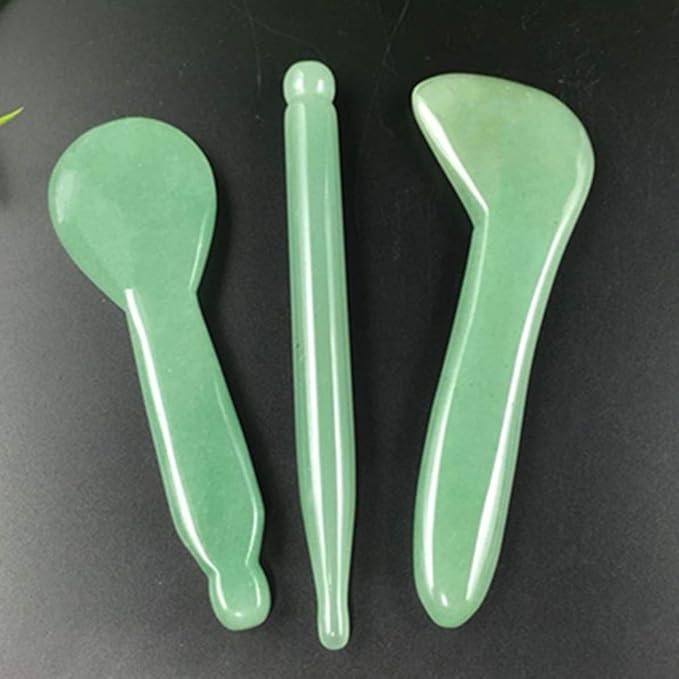 Gua Sha Facial Tool Natural Jade Stone Massage Board Tools for SPA Acupuncture Therapy Trigger Point Treatment, Gua Sha Scraping