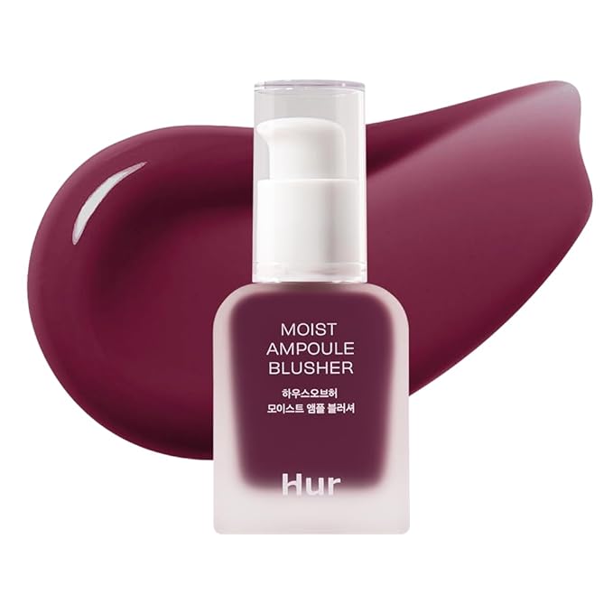 House of Hur Moist Ampoule Blusher with 50% Moisture Essence | Hydrating & Long-Lasting Blush | 0.68fl.oz (9 Shades) - Berry Purple