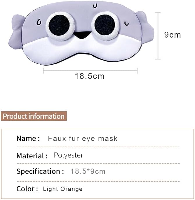 PERFECTSIGHT Fish Sleep Eye Masks, Cute Plush Sleep Eye Cover Lightweight Adjustable Eyeshade Faux Fur Mask Cover for Women Men Kids Sleep Travel Nap, Big Eye Girl, Sacabam