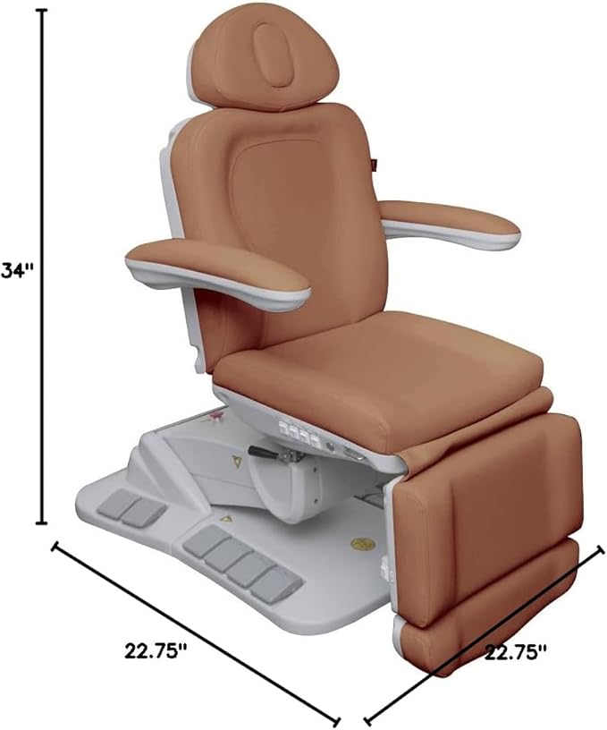 Premium Facial Bed for Esthetician, Electric Med Spa Chair with 120° Rotation, Built-in Foot Controls, Medical-Grade Microfiber, 2-Year Warranty, Memory Functions - 2246EBM, White