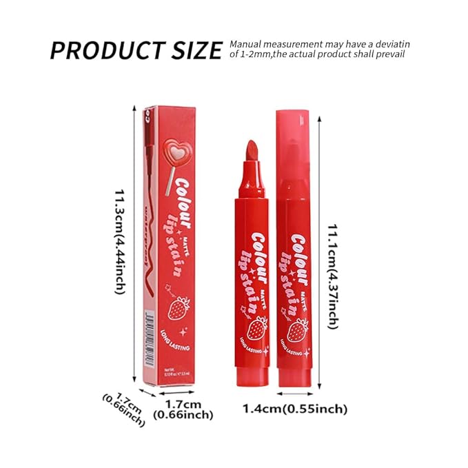 Lip Stain, Waterproof lip tint, Matte Color Look, Longlasting All Day Wear Lip Color, Smudge Proof Natural Finish, Precise Chisel Tip Marker,non sticky lip gloss,kiss proof lip color 01#