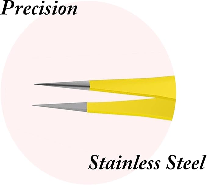2 PCS Precision Surgical Grade Tweezers - Best Stainless Steel Sharp Tweezers for Ingrown Hair Extraction, Precise Eyebrow, Facial and Body Hair Grooming, Splinter, & Tick - Needle Nose
