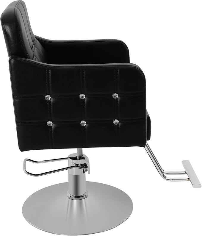 Barber Chair Hair Salon Chair for Hair Stylist 360° Swivel Hydraulic Hair Chair with Black Leather Heavy-Duty Salon Chairs for Barbershop,Home,Spa Max Load 440 Lbs