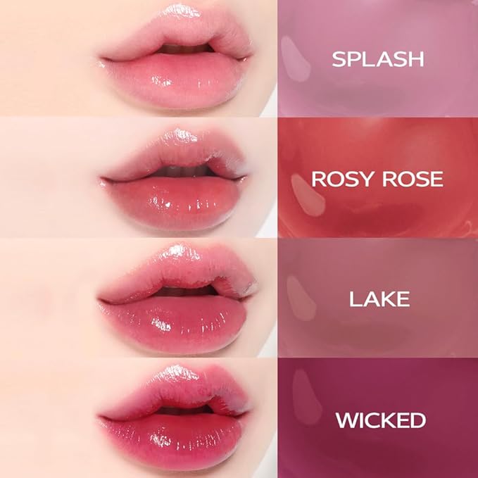 INGA Water Glow Lip Tint | Hydrating, Glossy Korean Lip Tint with Sheer Color & Glass-Like Shine | Long-Lasting, Non-Sticky Korean Lip Stain (WICKED)