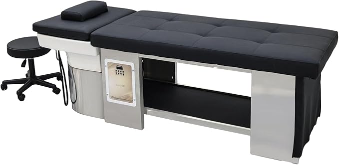 TATARTIST Head Spa Bed with Fumigation Head Therapy Shampoo Bed Water Circulation Massage Shampoo Backwash Unit Spa Hair Salon Equipment (Black)