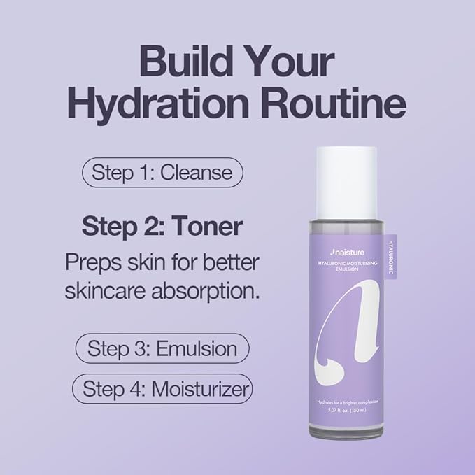 Naisture Hyaluronic Acid Emulsion – Lightweight Face Moisturizer, Niacinamide for Layering Hydration & Skin Barrier Support