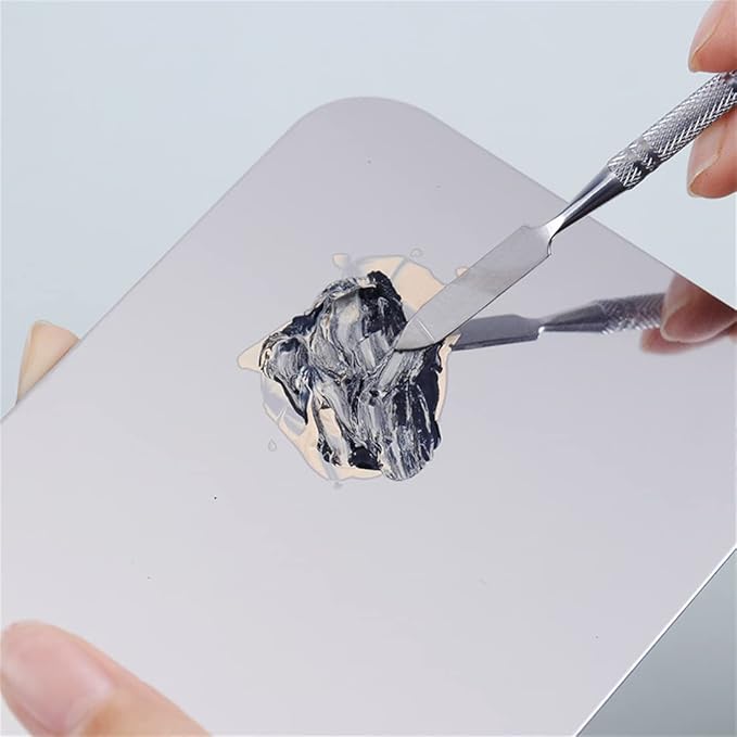 Makeup Mixing Palette,Stainless Steel Foundation Palette Cosmetic Mixing