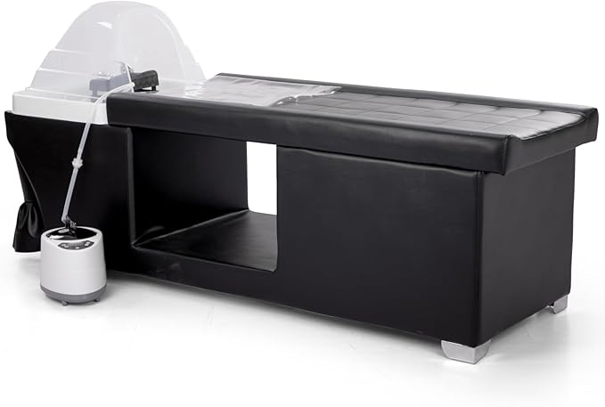 TATARTIST Head Spa Bed Shampoo Bed with Fumigation Head Therapy Massage Table Support Water Circulation Head Spa Equipment for Spa Barber Hair Beauty Salon (Black)