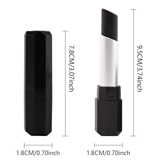 Black Cream Matte Lipstick Stick for Women - Smooth Crayon Lips & Face Paint Stick, Natural Pigmented Black Lip Color for Halloween Birthday Party Makeup, Lápiz labial mate en crema negra, 01