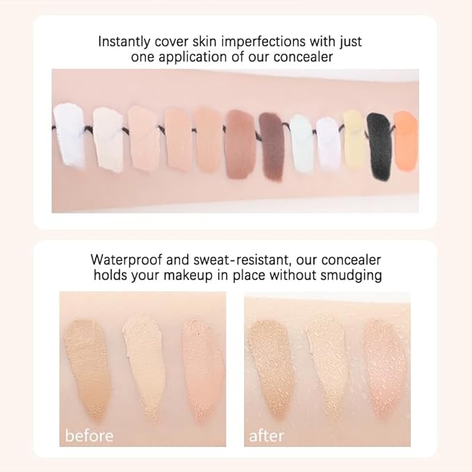 Mallofusa Single Color Face Makeup Concealer Foundation Palette Creamy Moisturizing Concealing 0.49oz (Medium Beige)