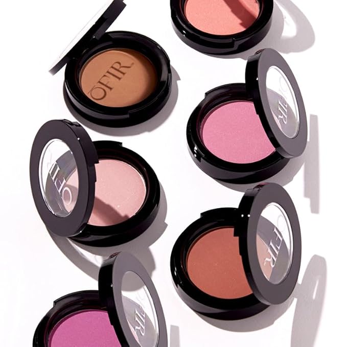 OFIR Elation Powder Blush for Cheeks | Buildable Pigment Adds Radiant Tone | Blurring Powder Softens Lines | Lightweight Texture for Lasting Glow | Currant - Bright Berry with Cool Undertones 0.13 Oz