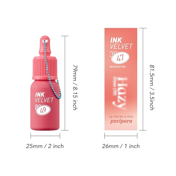 Peripera Ink The Velvet Lip Tint - High Pigment Color, Longwear, Weightless, Not Animal Tested, Gluten-Free, Paraben-Free (049 Last RED)