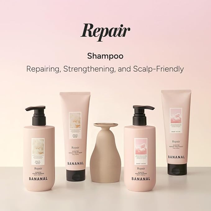 Korean Hair Repair Shampoo – Strengthens & Revitalizes Damaged, Hydrolyzed Proteins, Ceramide & Jojoba Oil – Hypoallergenic, pH-Balanced – White Floral Musk, 500ml / 16.9 fl oz